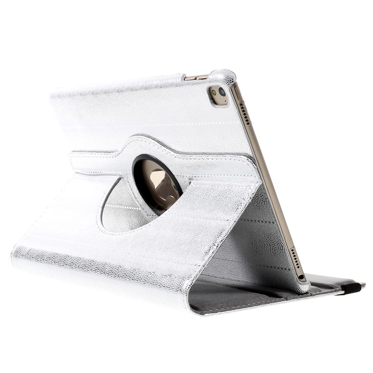 Snake Grain Rotating Smart Leather Stand Case for iPad Pro 9.7-inch - Silver-4