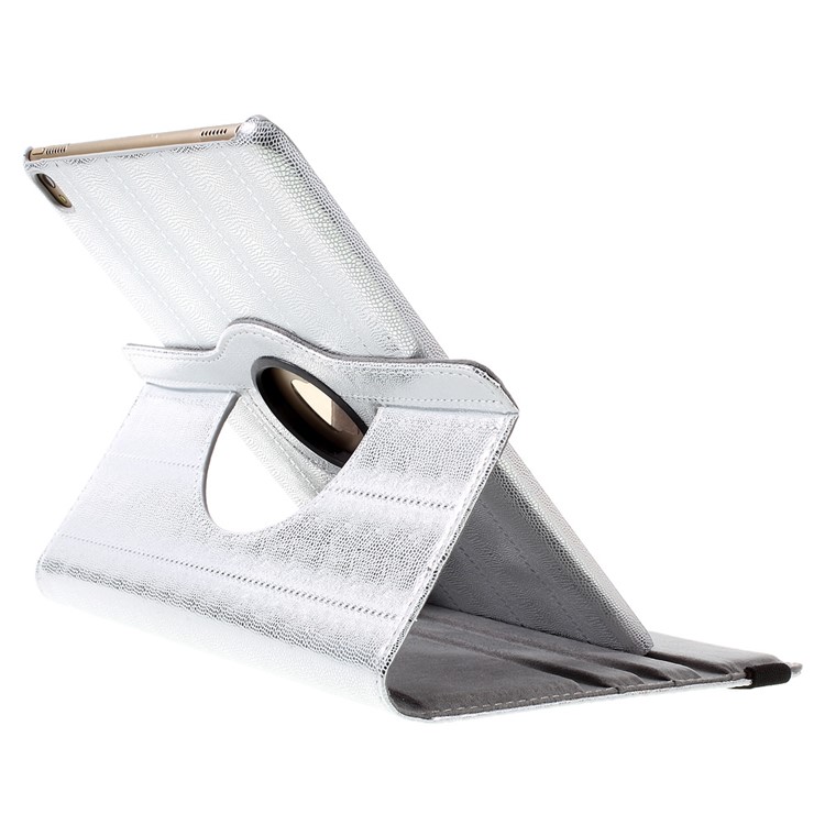 Snake Grain Rotating Smart Leather Stand Case for iPad Pro 9.7-inch - Silver-6