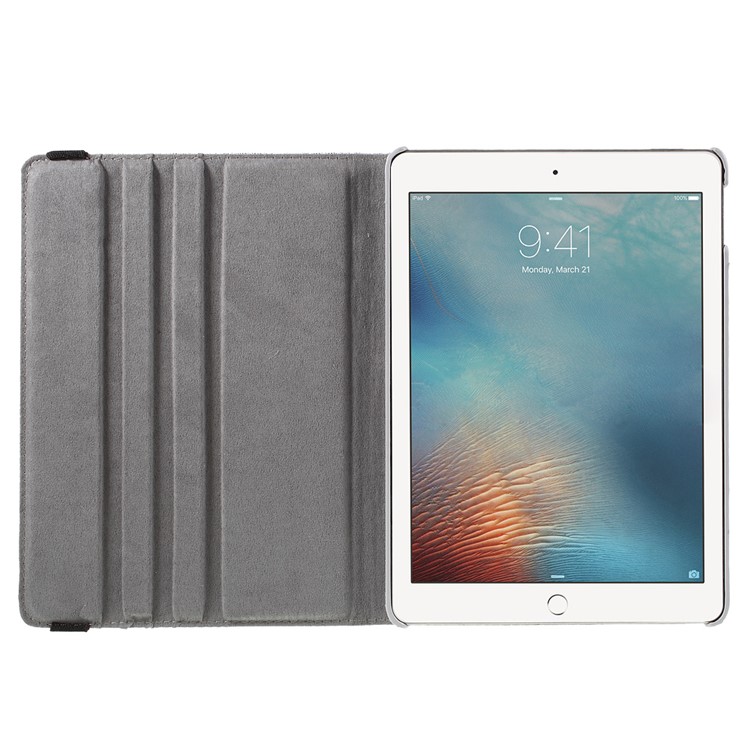 Snake Grain Rotating Smart Leather Stand Case for iPad Pro 9.7-inch - Silver-7