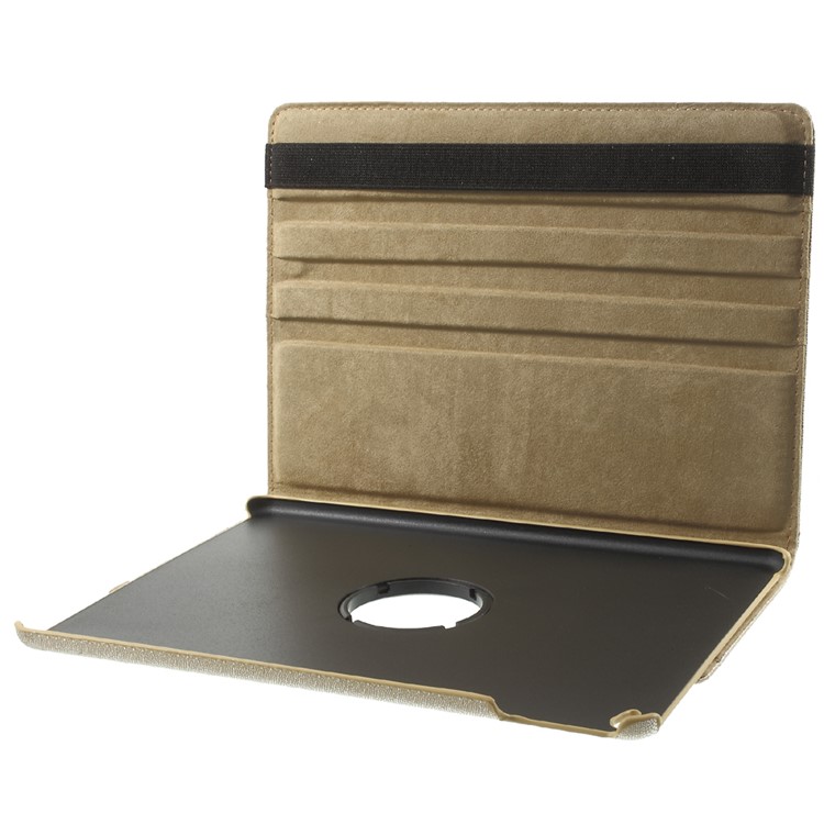Snake Grain Rotating Smart Leather Stand Flip Case for iPad Air 2 - Gold-11