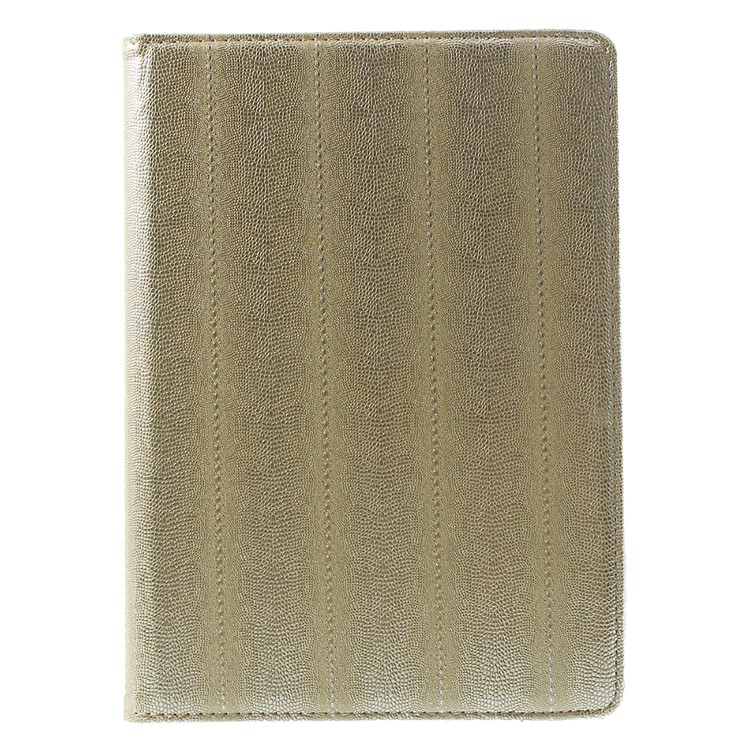 Snake Grain Rotating Smart Leather Stand Flip Case for iPad Air 2 - Gold-2