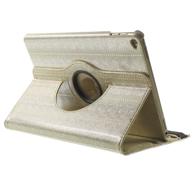 Snake Grain Rotating Smart Leather Stand Flip Case for iPad Air 2 - Gold-5