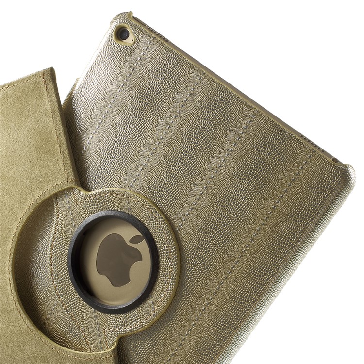 Snake Grain Rotating Smart Leather Stand Flip Case for iPad Air 2 - Gold-8