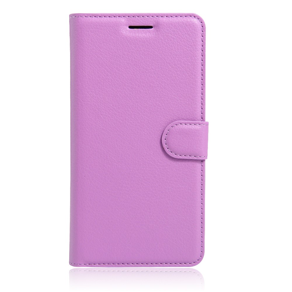 Portefeuille En Cuir De Grain De Litchi Pour IPhone SE (2e Génération) / 8/7 - Mauve-2