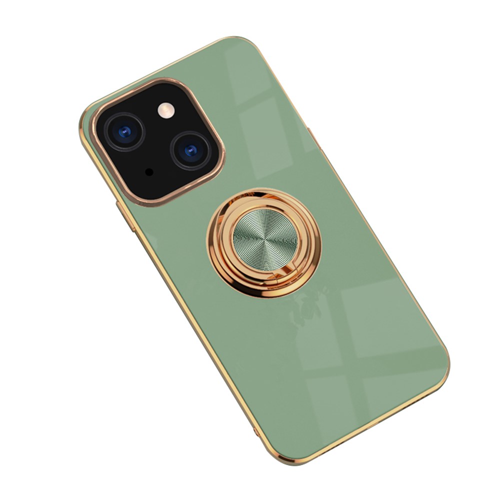 Mirror Surface Electroplating Anti Fall TPU Phone Case Cover with Kickstand for iPhone 13 mini 5.4 inch - Green