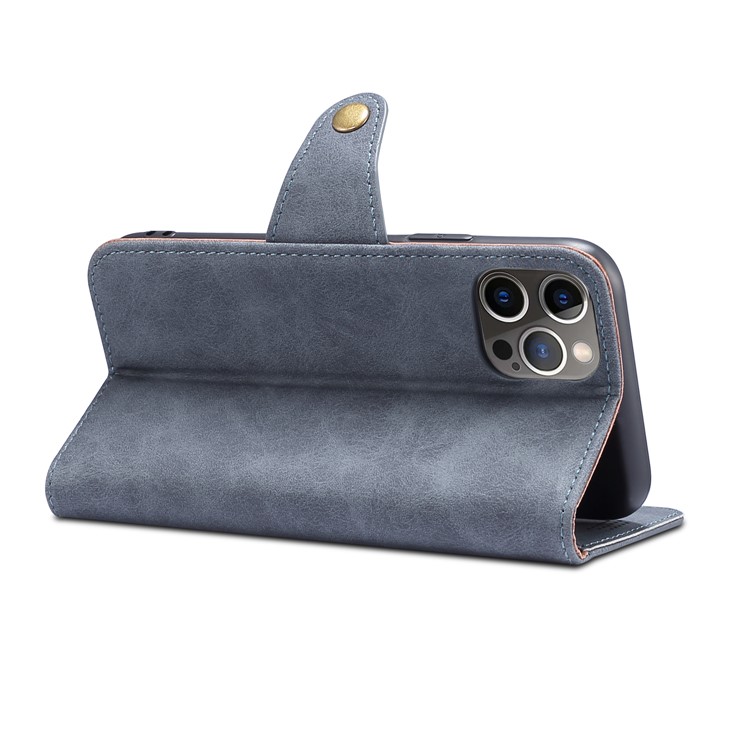 Conception du Support de Portefeuille pu Leather Folio Flip Téléphone Couverture Pour Iphone 13 Pro 6,1 Pouces - Gris-5