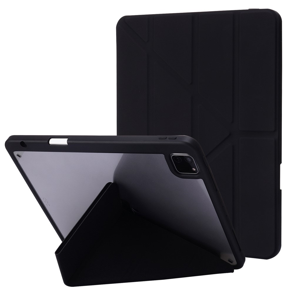 Auto Wake / Sleep PU Leather + Acrylic Deformable Stand Tablet Case Cover for iPad Pro 11 (2022) /  (2021) / (2020) - Black