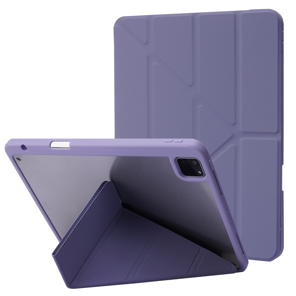 Auto Wake / Sleep PU Leather + Acrylic Deformable Stand Tablet Case Cover for iPad Pro 11 (2022) /  (2021) / (2020) - Purple