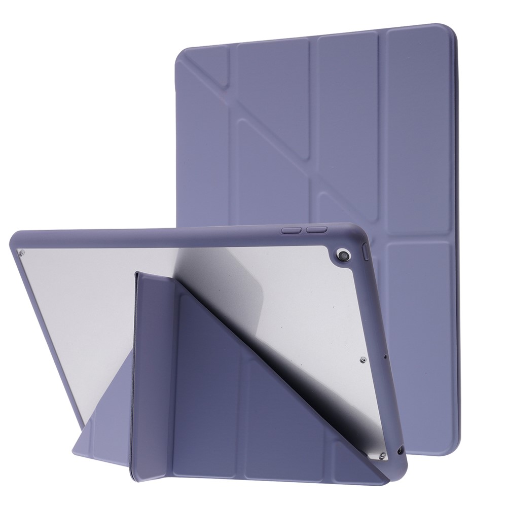 PU Leather Origami Stand Tablet Case Cover with Auto Wake/Sleep Function for iPad 10.2 (2021)/(2020)/(2019) - Purple