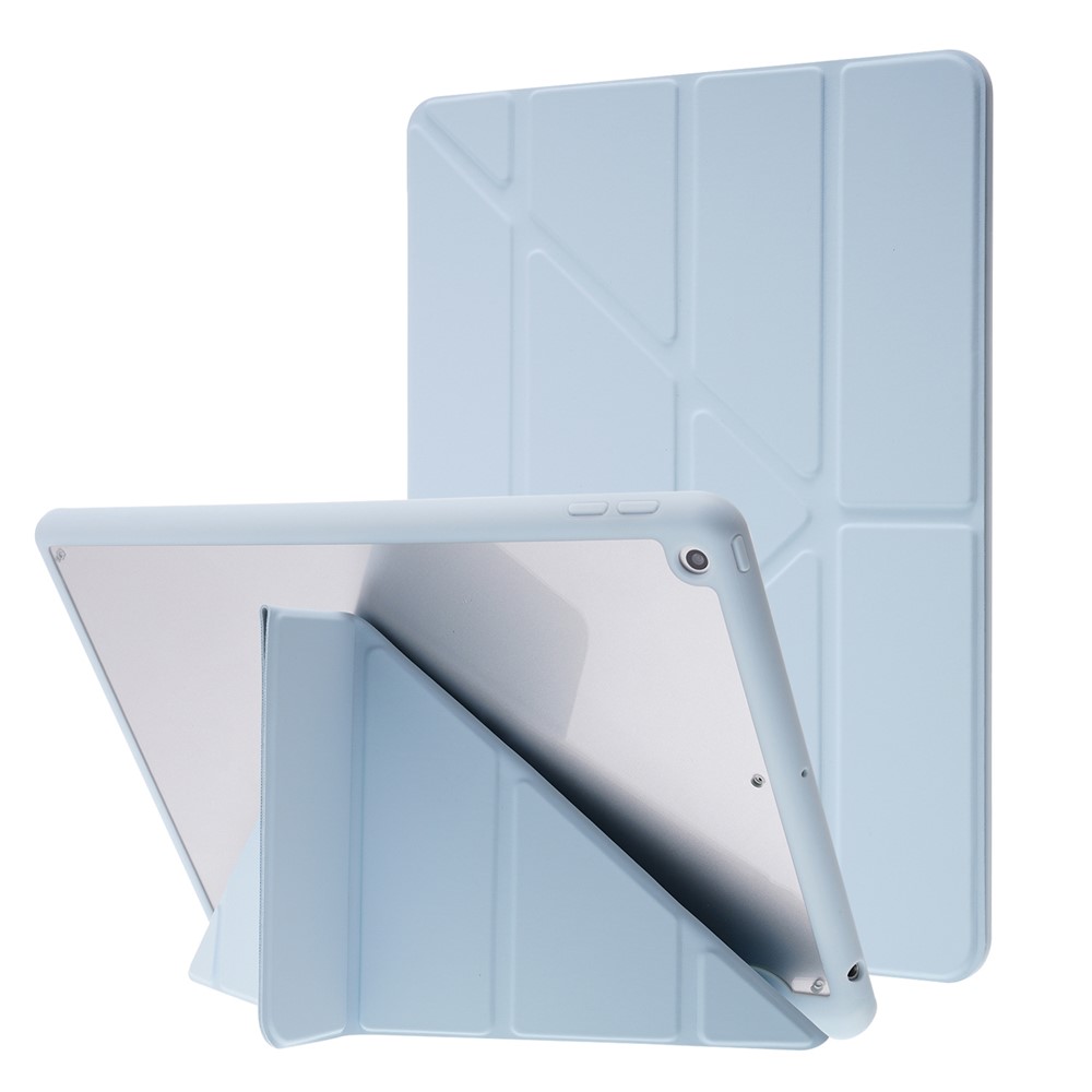 PU Leather Origami Stand Tablet Case Cover with Auto Wake/Sleep Function for iPad 10.2 (2021)/(2020)/(2019) - Sky Blue