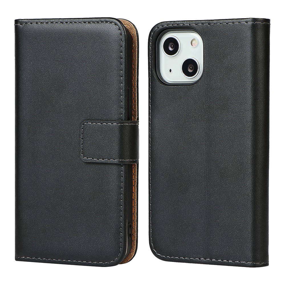 Genuine Leather Phone Protector Wallet Card Slot Stand Phone Case for iPhone 13 mini 5.4 inch