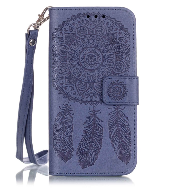 Dream catcher henna flower leather cover for iphone 8 / 7 4.7 inch - dark blue