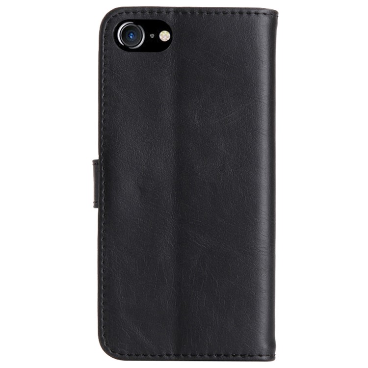 Étui en Cuir de Retro Crazy Horse Pour Iphone SE (2020) / SE (2022) / 8/7 4,7 Pouces, Portefeuille Stand TPU TPU Magnétique Protect Book Flip Folio Cover - le Noir-3