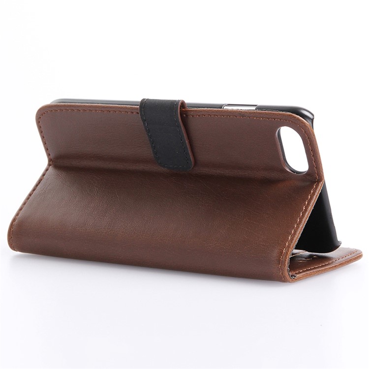 Retro Crazy Horse Wallet Leather Phone Case para iPhone 7 4.7 inch - café-5