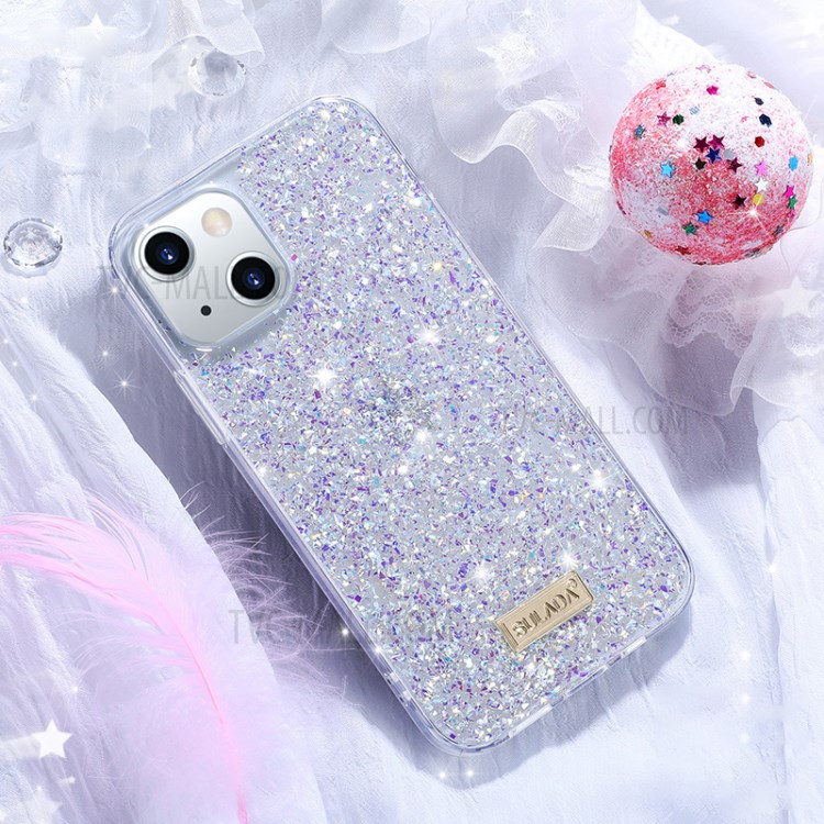 SULADA Colorful Series Anti-Drop Epoxy Glittering Diamond Powder Phone Cover Case for iPhone 13 6.1 inch - Purple-2