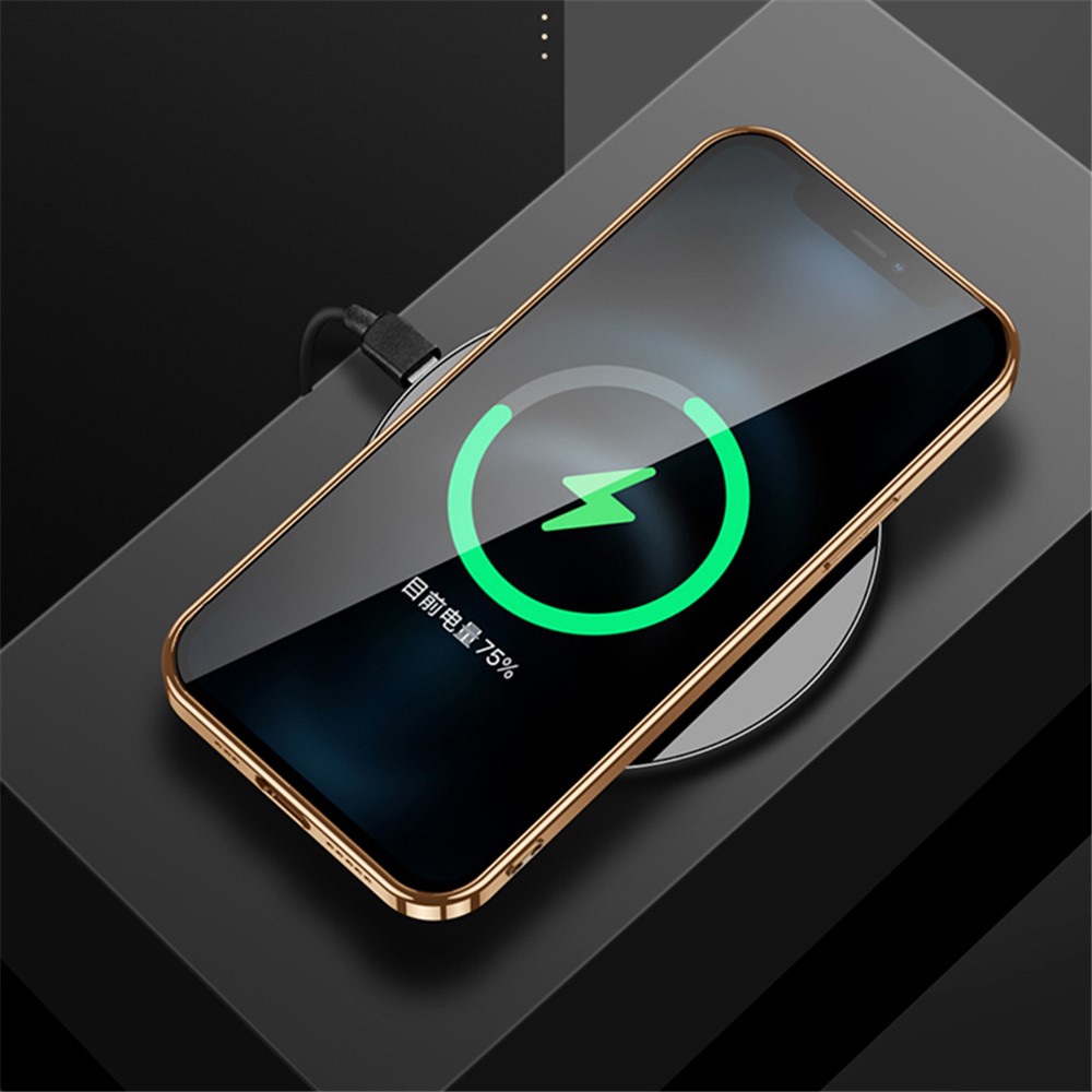 SULADA Electroplating Frame Well-Protected Litchi Texture PU Leather Coated Hybrid Phone Case for iPhone 13 Pro Max 6.7 inch - Black-4