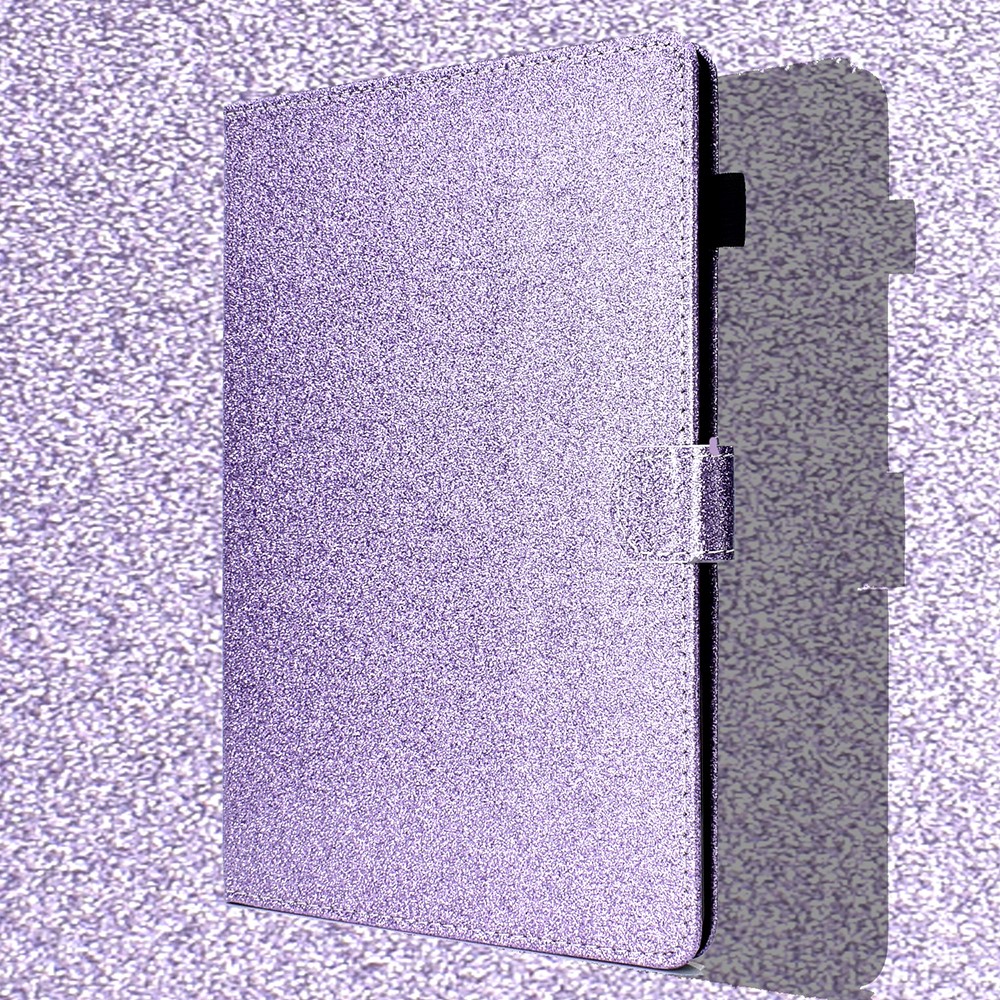 Glittery Powder Card Slots Stand PU Leather + TPU Shell for iPad mini (2021) / iPad mini 6 - Purple-7