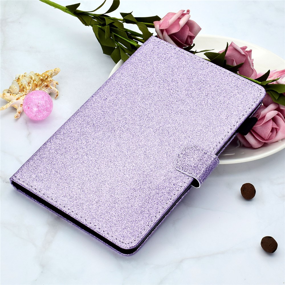 Glittery Powder Card Slots Stand PU Leather + TPU Shell for iPad mini (2021) / iPad mini 6 - Purple-9