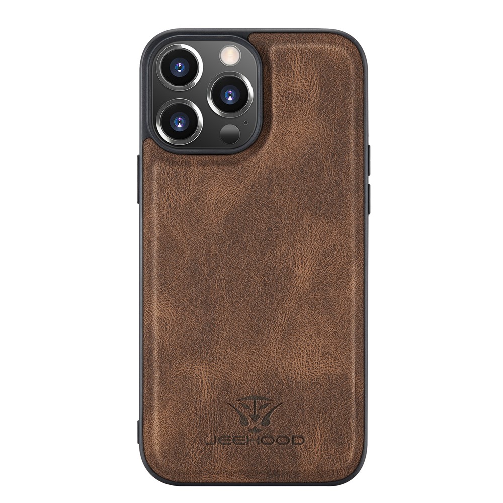 JEEHOOD Stylish Well-protected Shockproof Magnetic Detachable 2-in-1 Hybrid Case with Zippered Wallet Kickstand for iPhone 13 Pro Max 6.7 inch - Brown-2