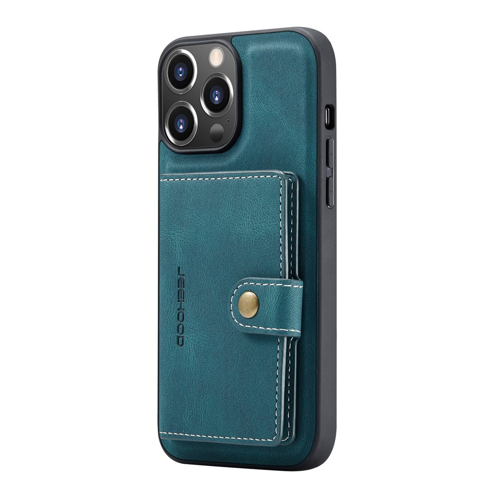 JEEHOOD Detachable 2-in-1 Magnetic Leather Wallet + Leather Coated TPU Phone Case for iPhone 13 mini 5.4 inch - Green-3