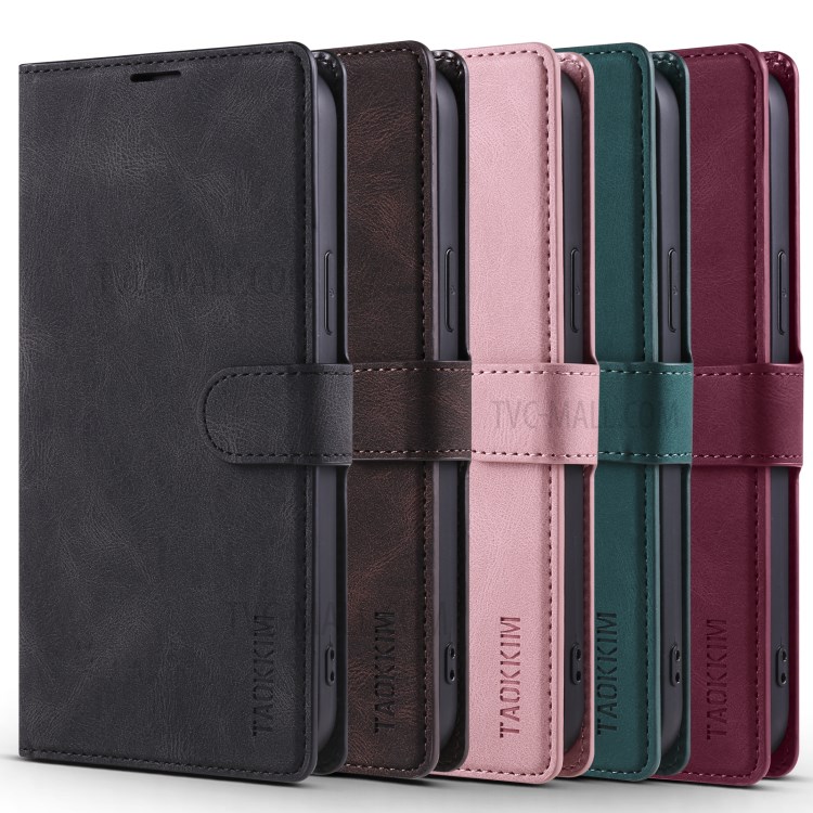 TAOKKIM Quality Flip Phone Case Leather Wallet Phone Cover for iPhone 13 mini 5.4 inch - Black-8