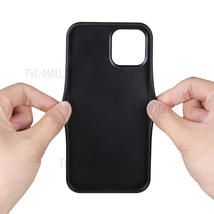 TAOKKIM Retro Style Kickstand and Card Slot Design Flip Phone Case PU Leather and TPU Phone Cover for iPhone 13 6.1 inch - Black-2