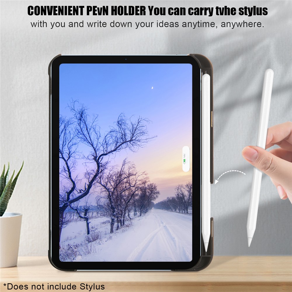 Rotary Adjustable Stand Design Solid Color PU Leather Tablet Cover Case for iPad mini (2021) - Black-7