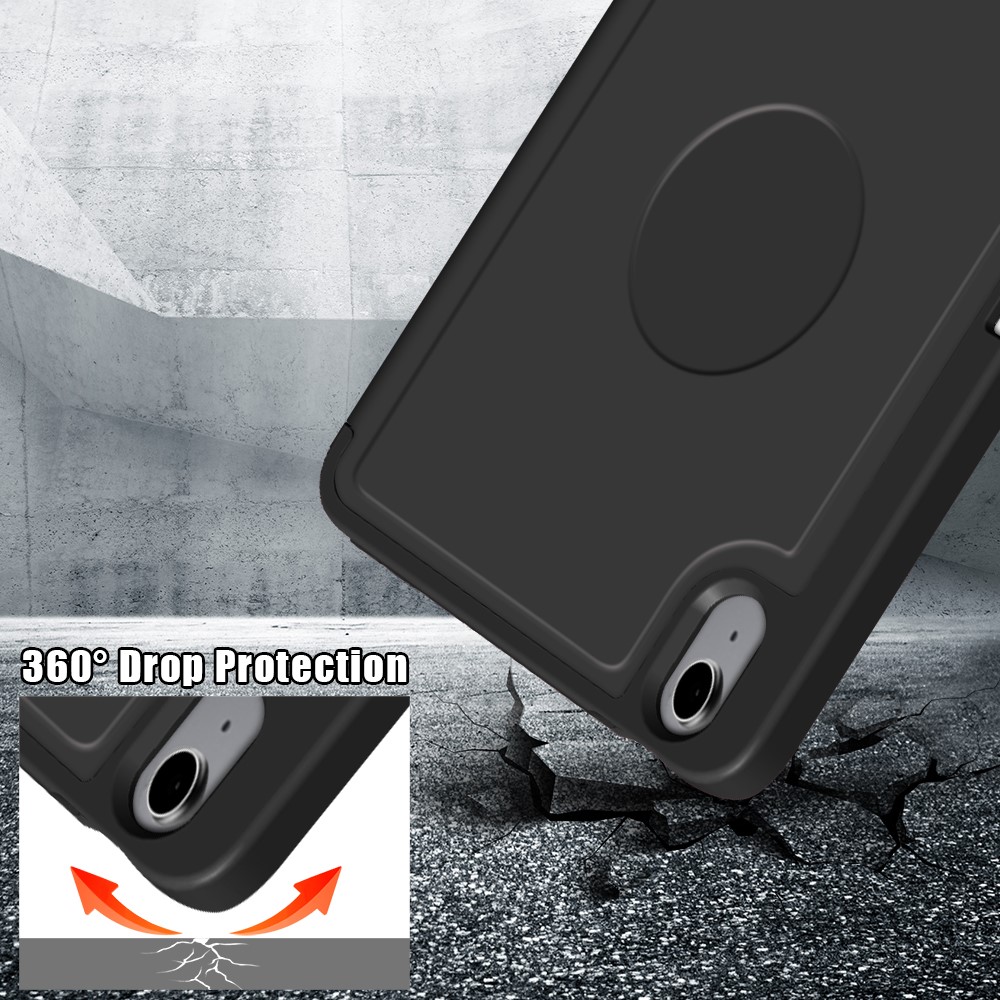 Origami Stand Function PU Leather and TPU Auto Sleep/Wake Tablet Cover Protector Flip Tablet Case for iPad mini (2021) - Black-5