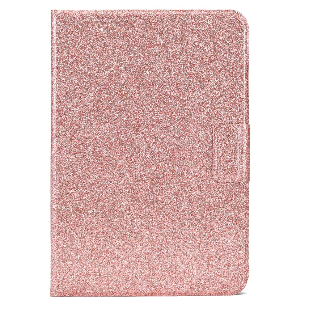 Glittering Powder Design Full Protection Stand PU Leather Cover with Card Slots for iPad mini (2021) - Pink-2