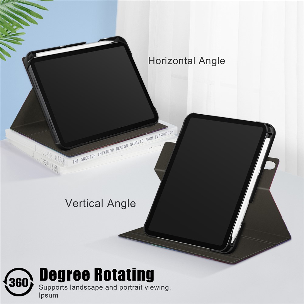 Pattern Printing Rotary Adjustable Stand Leather Tablet Case Shell for iPad mini (2021)-5