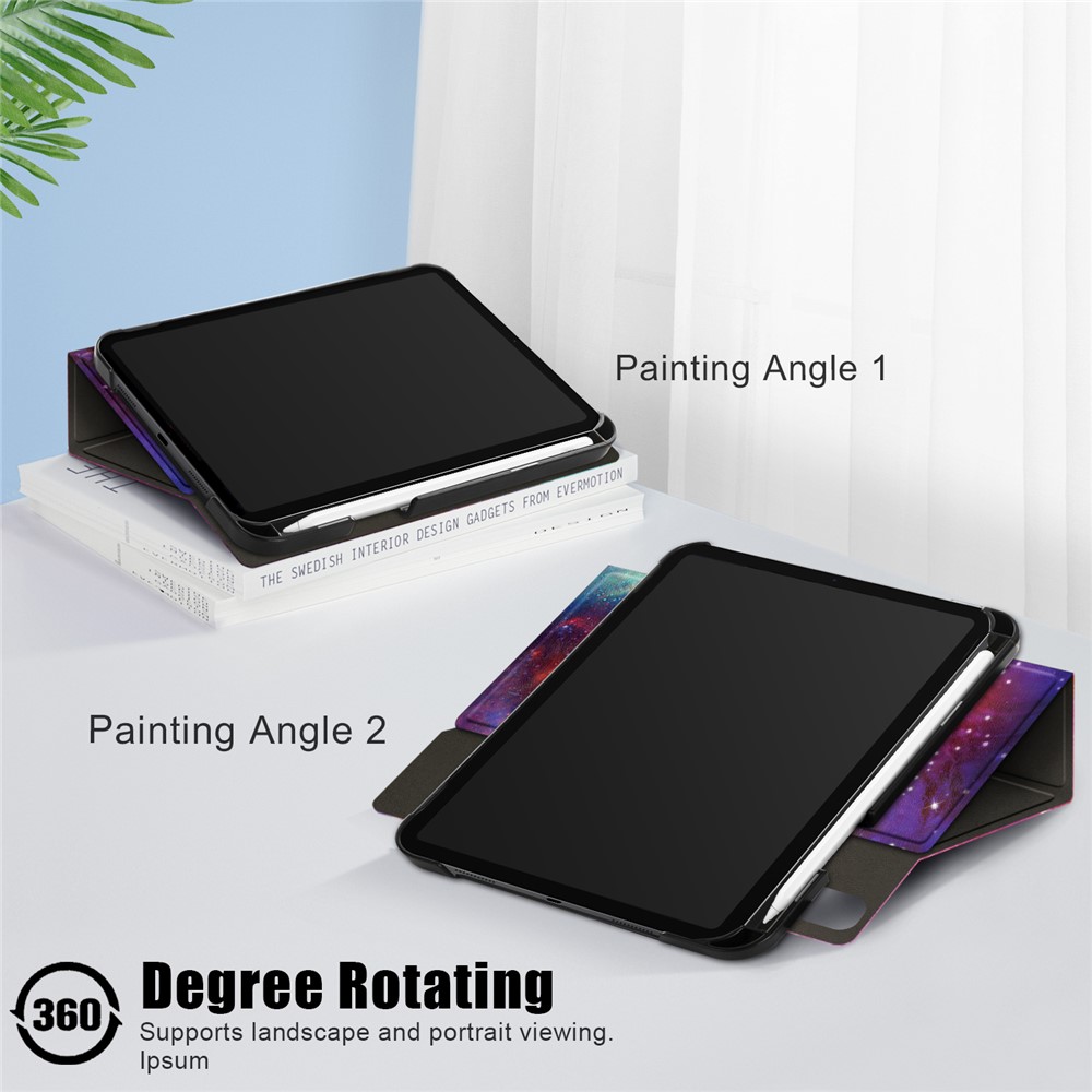 Pattern Printing Rotary Adjustable Stand Leather Tablet Case Shell for iPad mini (2021)-6