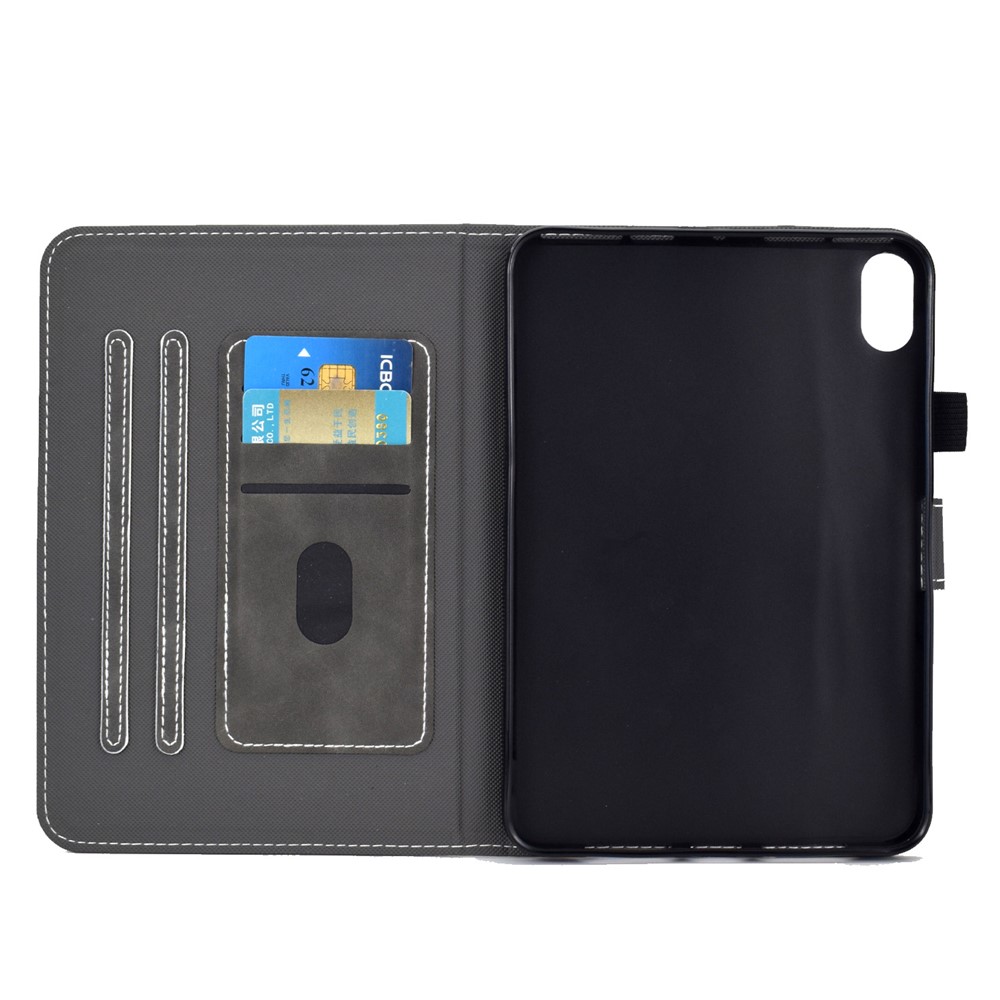 Built-in Card Slots Supporting Stand Quality Leather + TPU Tablet Case Protective Tablet PC Shell for iPad mini (2021) - Black-4