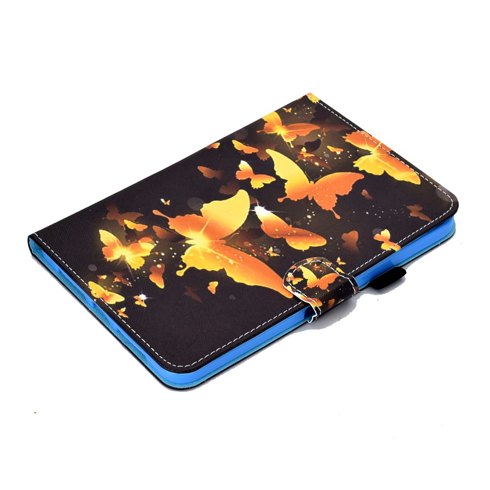 Pattern Printing Stitching Line Leather Tablet Stand Case Protective Cover with Card Slots for iPad mini (2021) - Gold Butterflies-7