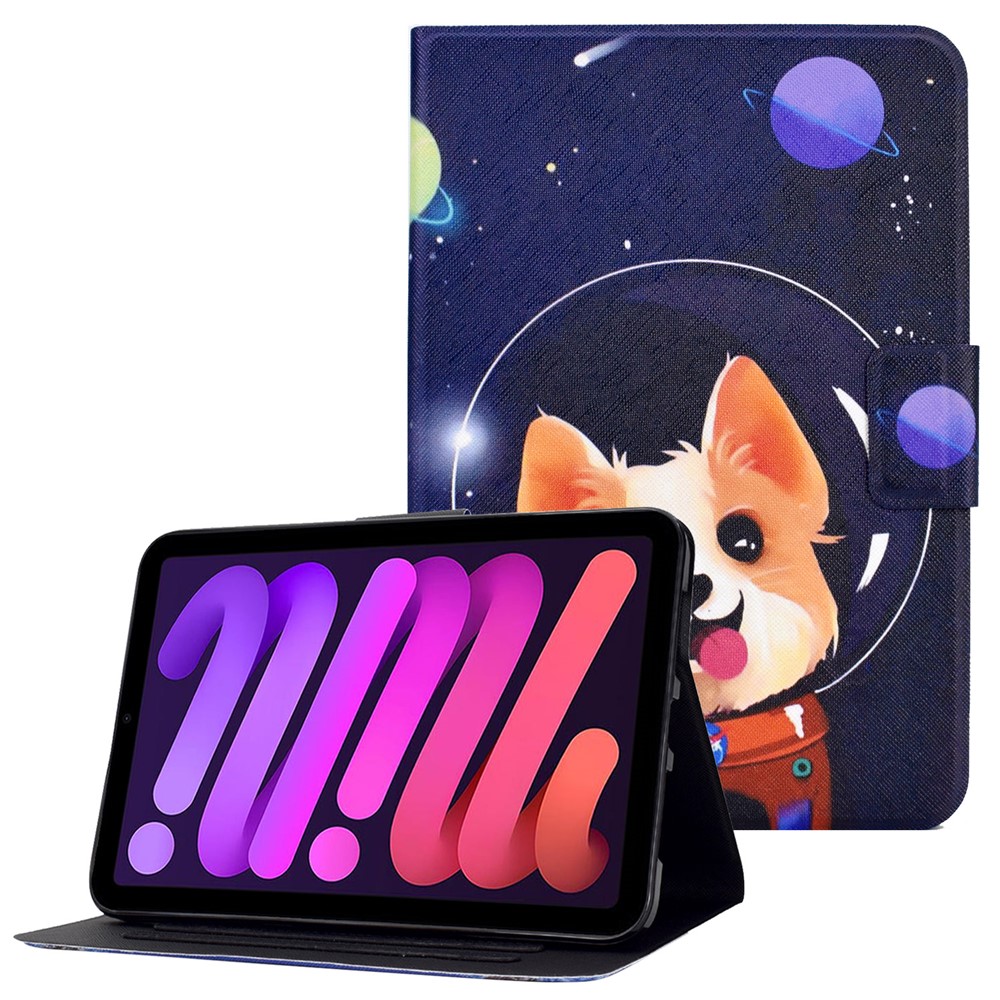 Pattern Printing Stand Card Slots Design Tablet Leather Case Cover for iPad mini (2021) - Dog-1