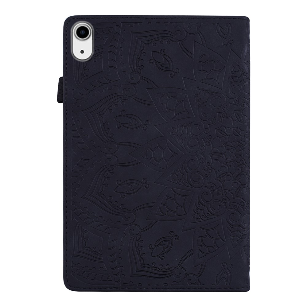 Flower Pattern Imprinting Leather Tablet Stand Cover with Card Slots for iPad mini (2021)/mini 6 - Black-3