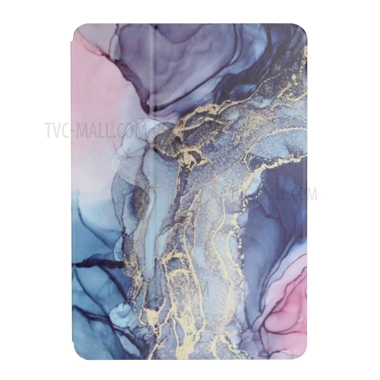 Pattern Printing Auto Wake/Sleep PU Leather Bi-fold Stand Tablet Case Cover for iPad mini (2021) - Gold Marble Pattern-2