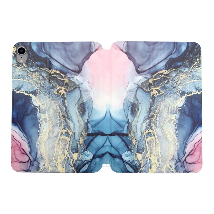 Pattern Printing Auto Wake/Sleep PU Leather Bi-fold Stand Tablet Case Cover for iPad mini (2021) - Gold Marble Pattern-7