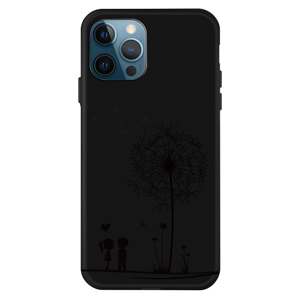 Matte Flexible TPU Cover Dandelion Pattern Phone Back Cover Case for iPhone 13 Pro Max 6.7 inch - Black-1