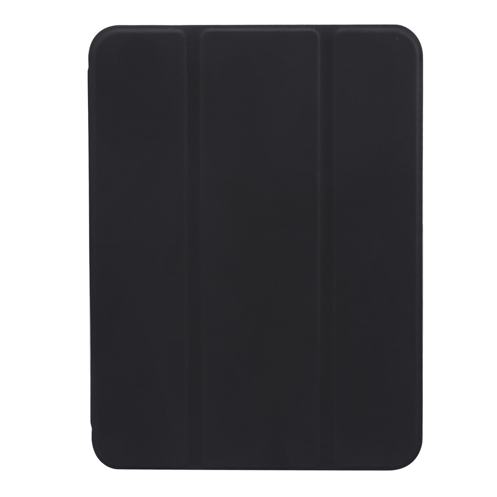 Skin Touch Feeling Tri-fold Stand PU Leather Tablet Protective Case Shell with Pen Slot for iPad mini (2021) - Black-2