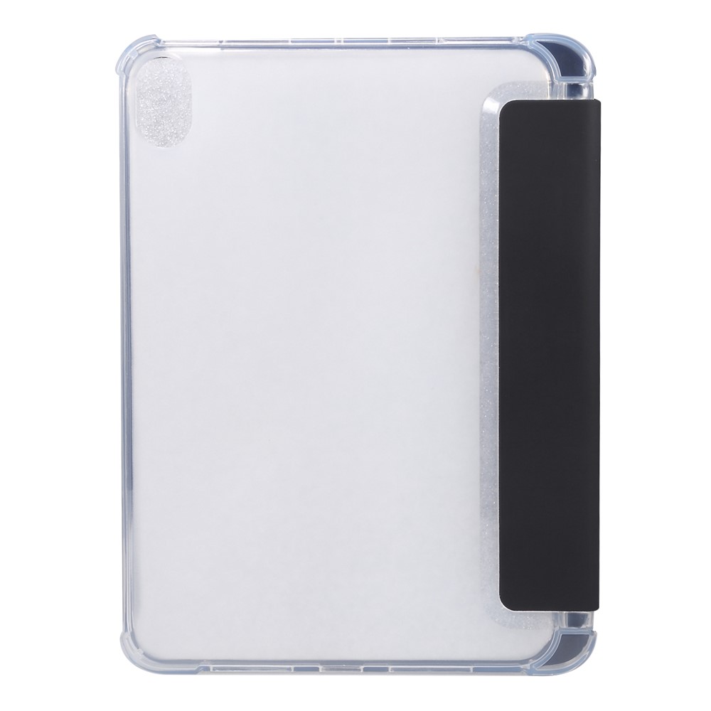 Skin Touch Feeling Tri-fold Stand PU Leather Tablet Protective Case Shell with Pen Slot for iPad mini (2021) - Black-3