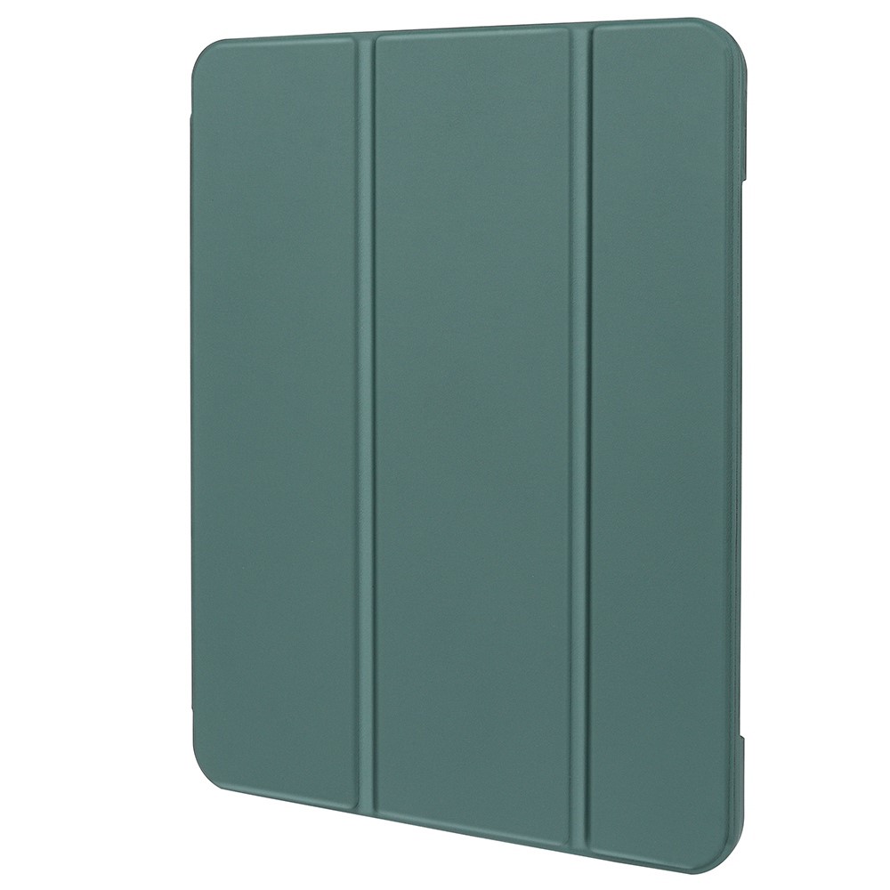 Tri-fold Soft Silicone + TPU Stand Smart Auto Sleep/Wake Cover with Pencil Holder for iPad Pro 11-inch (2021) / (2020) / (2018) - Dark Green-4