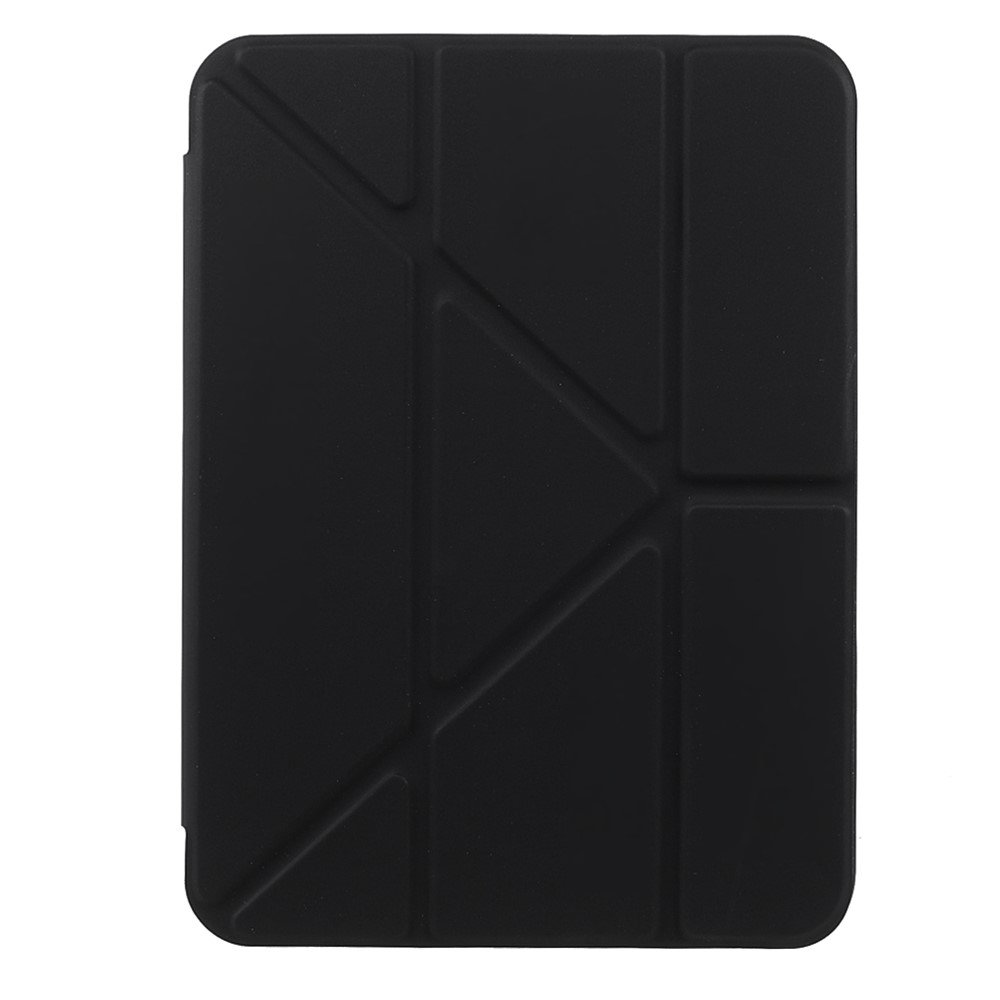 Quality Tablet Case Auto Wake/Sleep Origami Stand Acrylic + PU Leather Tablet Cover Shell for iPad mini (2021) - Black-1