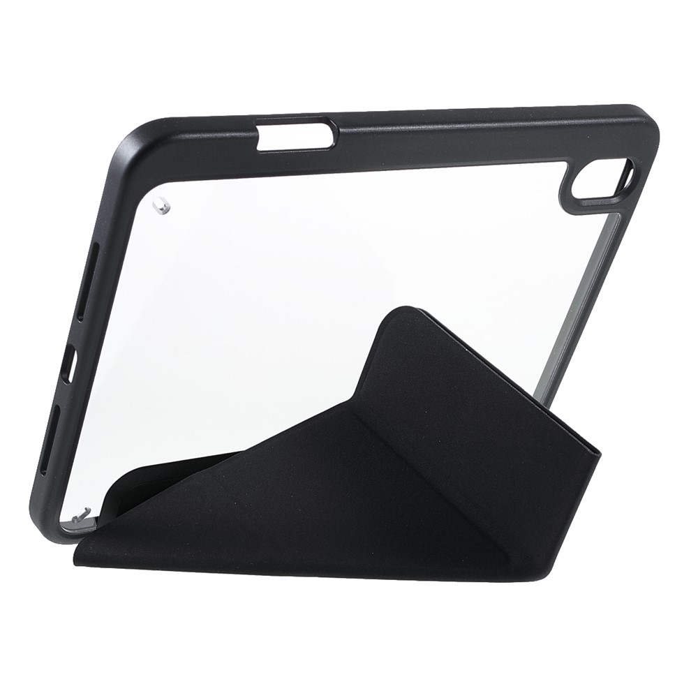 Quality Tablet Case Auto Wake/Sleep Origami Stand Acrylic + PU Leather Tablet Cover Shell for iPad mini (2021) - Black-10