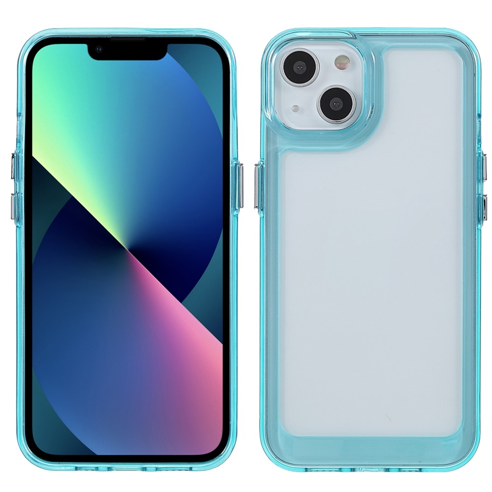 High Transparency TPU + Acrylic Anti-Drop Light Slim Protective Phone Case Cover for iPhone 13 6.1 inch - Blue-1