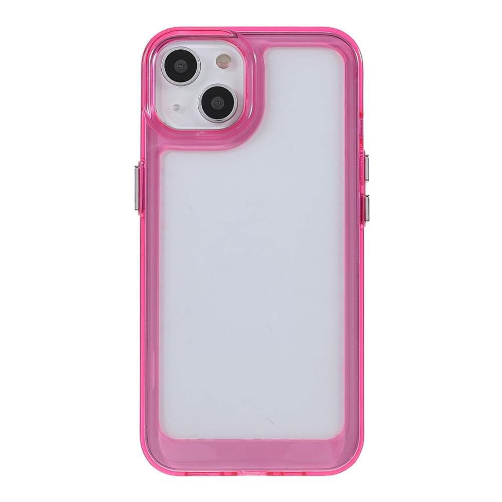 High Transparency TPU + Acrylic Anti-Drop Light Slim Protective Phone Case Cover for iPhone 13 6.1 inch - Rose-2
