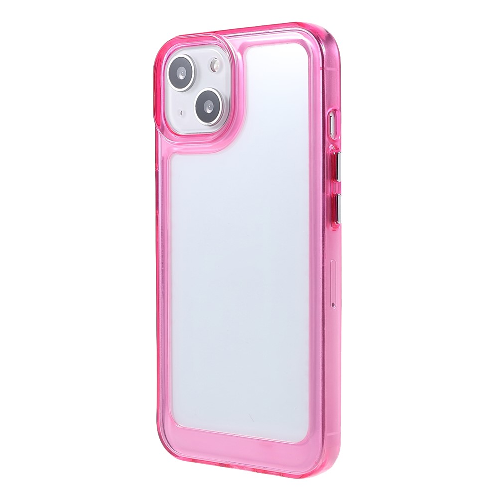 High Transparency TPU + Acrylic Anti-Drop Light Slim Protective Phone Case Cover for iPhone 13 6.1 inch - Rose-3
