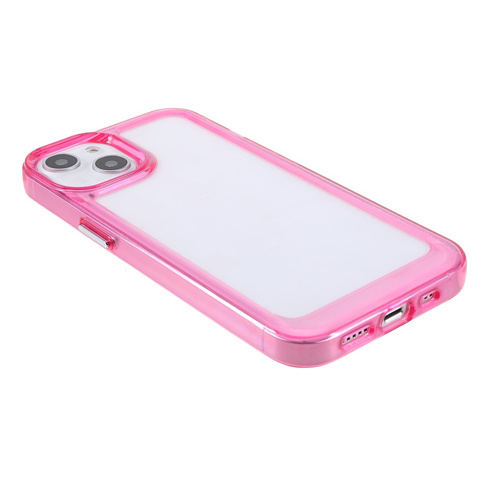 High Transparency TPU + Acrylic Anti-Drop Light Slim Protective Phone Case Cover for iPhone 13 6.1 inch - Rose-4