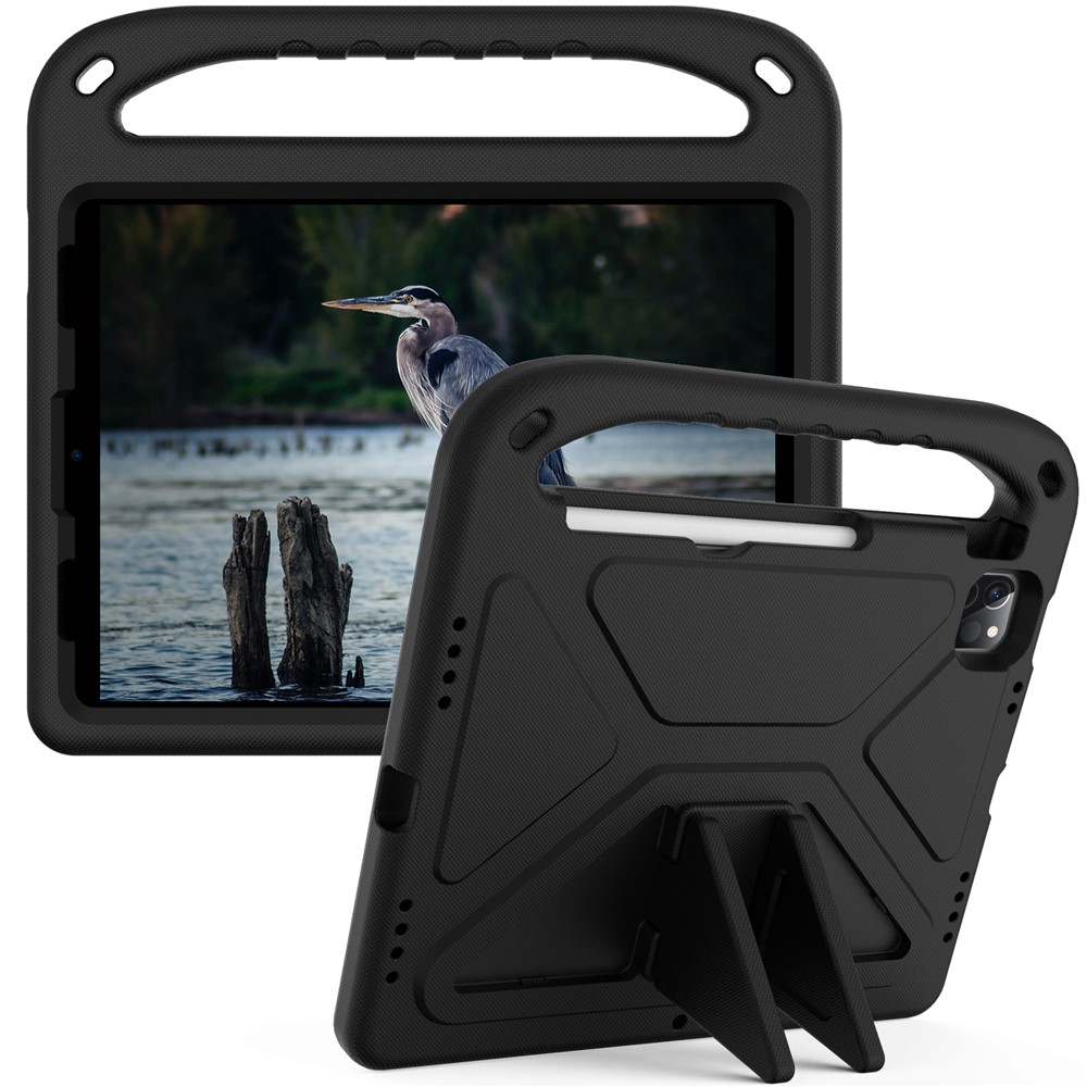 Shockproof Kickstand Design Hard EVA Tablet Case Cover with Handle for iPad Pro 11 (2022) /  (2021) / (2020) / (2018) / iPad Air (2020) / Air (2022) - Black