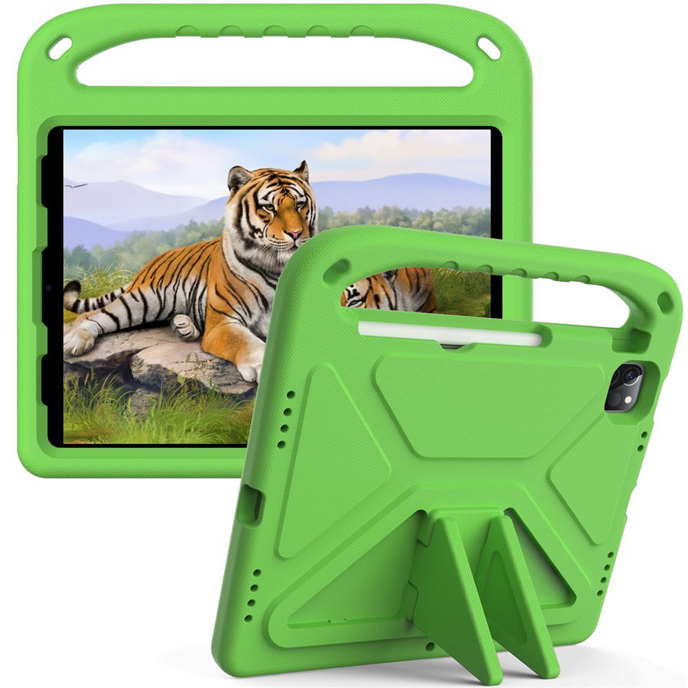 Shockproof Kickstand Design Hard EVA Tablet Case Cover with Handle for iPad Pro 11 (2022) /  (2021) / (2020) / (2018) / iPad Air (2020) / Air (2022) - Green