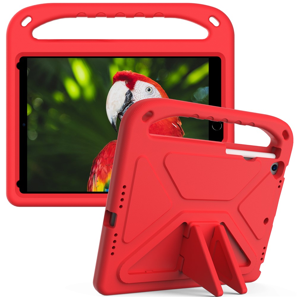 Kickstand Design Hard EVA Tablet Protective Case Cover with Handle for iPad 10.2 (2020)/(2019)/(2021) - Red
